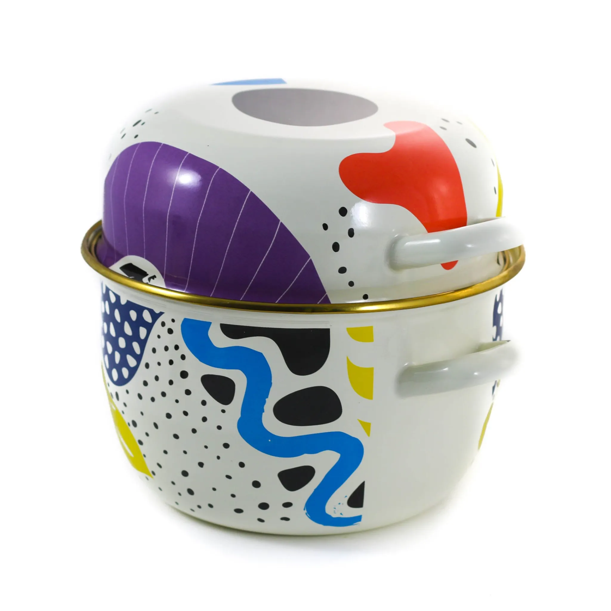 Kapka Enamel Abstract Enamel Mussel Pot Clearance