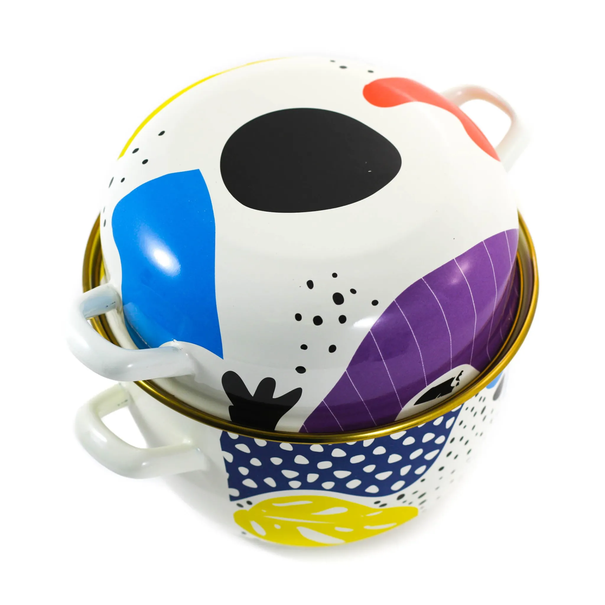 Kapka Enamel Abstract Enamel Mussel Pot Clearance