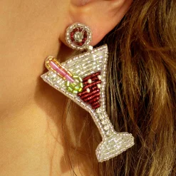 My Doris Beaded Martini Earrings New