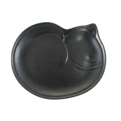 Kiji Stoneware & Ceramics Black Cat Japanese Large Plate, 28cm Discount