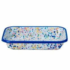 Kapka Enamel Blue Dot Enamel Roasting & Serving Dish Hot