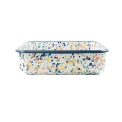 Kapka Blue Dot Enamel Square Roasting & Serving Dish, 21cm Hot