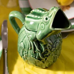 Bordallo Pinheiro Green Frog Pitcher New