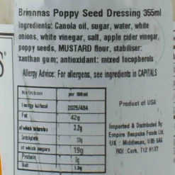 Briannas Rich Poppy Seed Dressing, 355ml Outlet