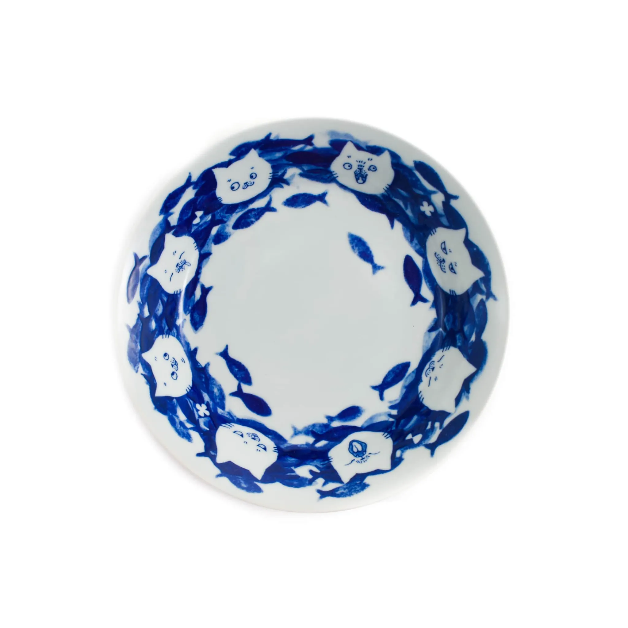 Emro Aziatica Cat with Fishes Japanese Deep Plate, 21cm Online