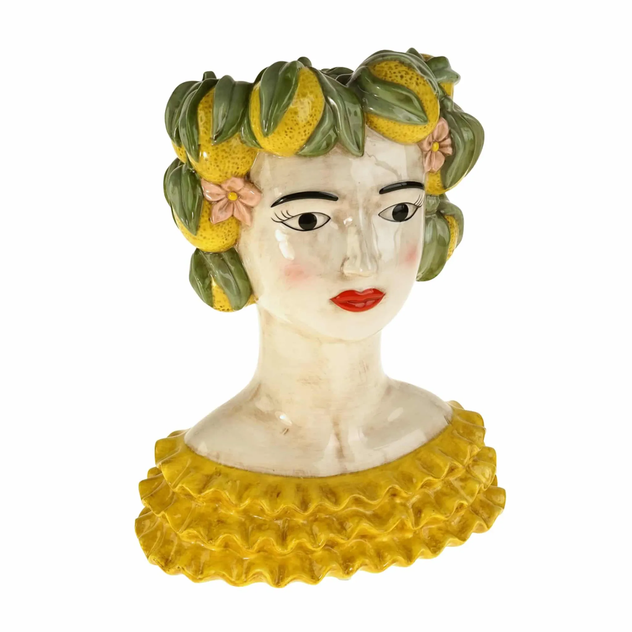 Wernervob Ceramic Figure with Lemon Headdress Vase Hot