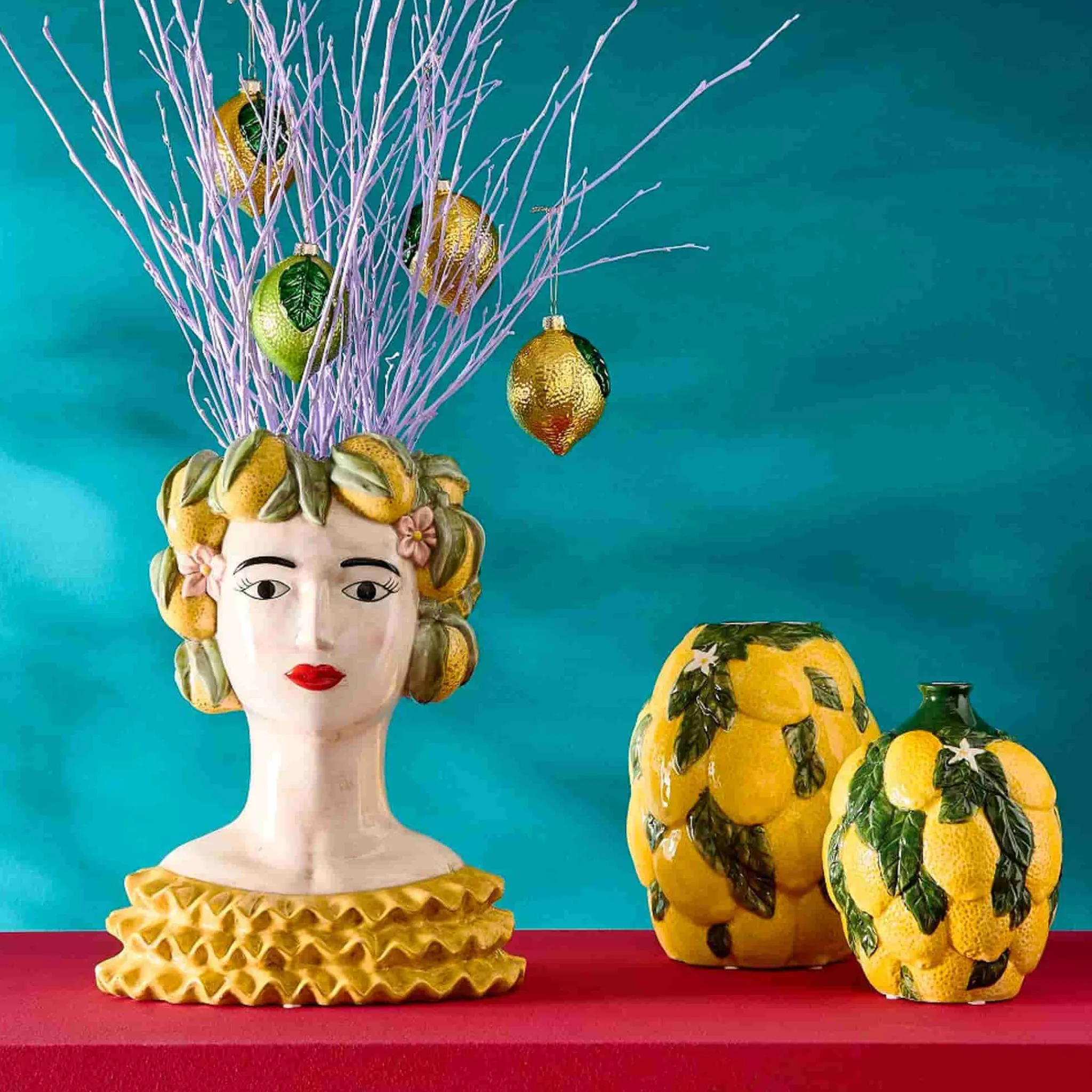Wernervob Ceramic Figure with Lemon Headdress Vase Hot