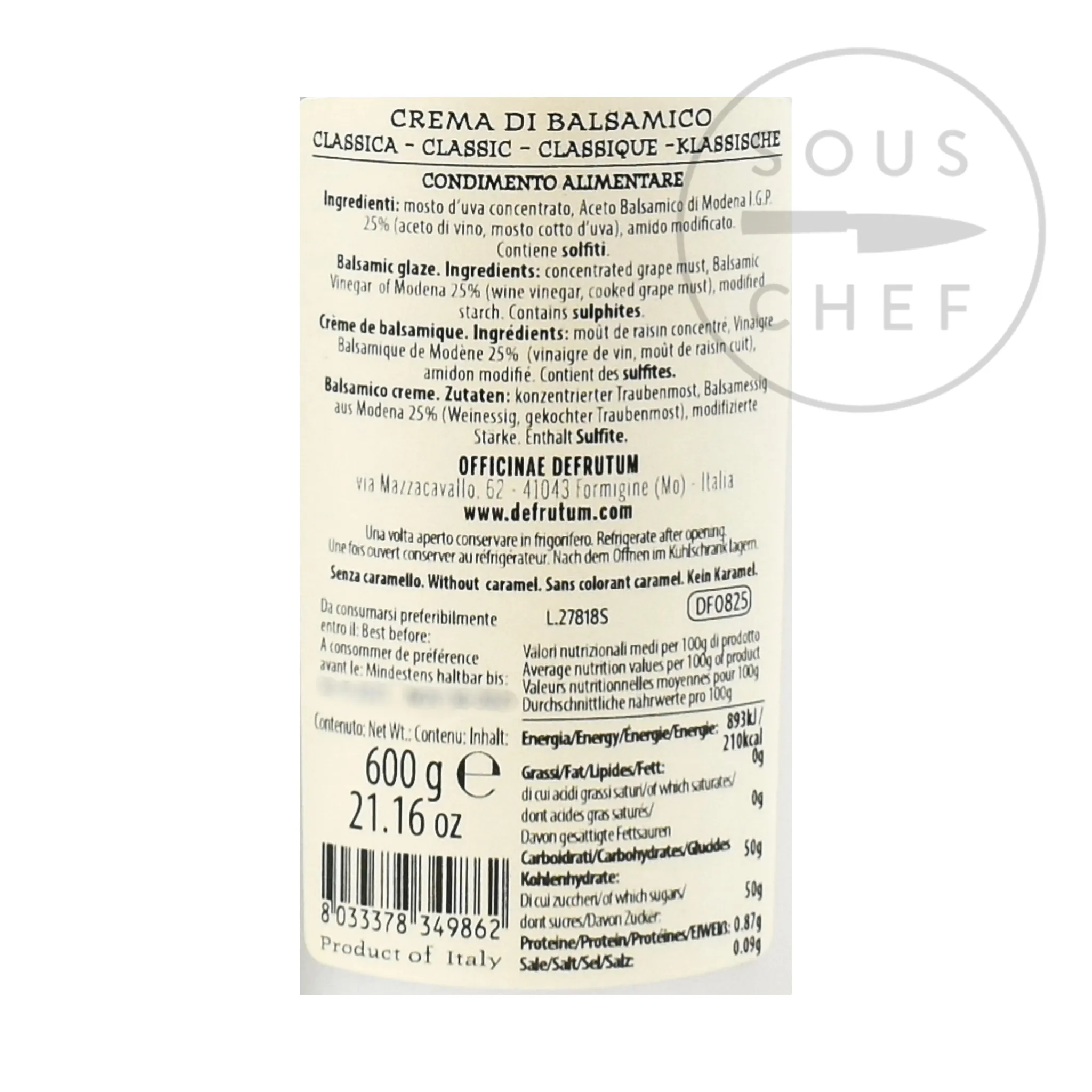 Defrutum Classic Balsamic Glaze, 600g Clearance