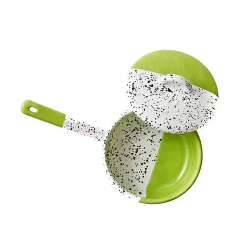 Kapka Enamel Colourpop Enamel Saute Pan with Lid, Lime Green, 16cm dia Best