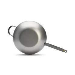 De Buyer Mineral B Flat Base Wok, 32cm Hot
