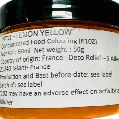 Deco Relief Intense Lemon Yellow Food Colour, 50g Clearance