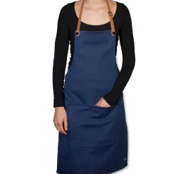 Dutchdeluxes Canvas BBQ Apron in Dark Blue Clearance