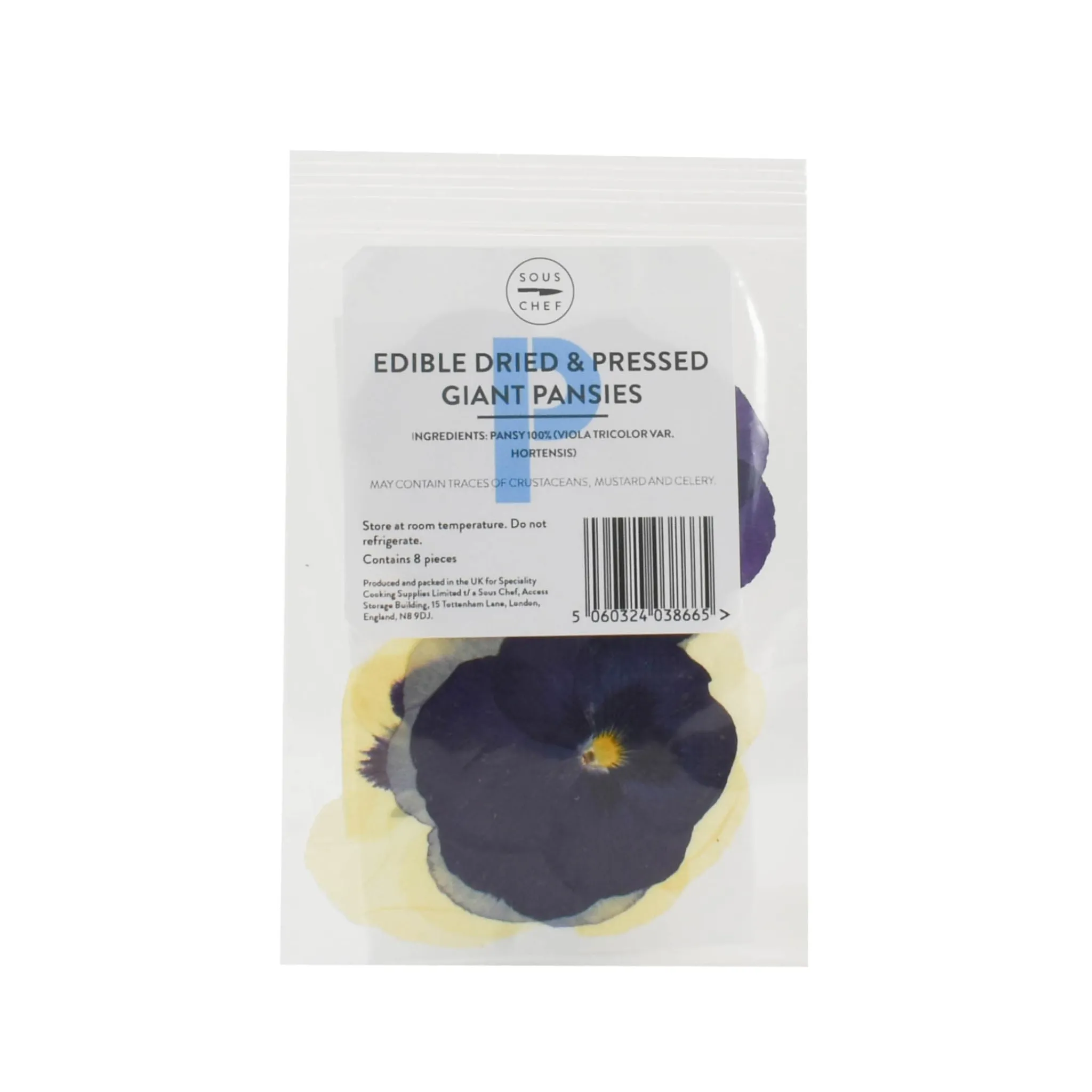 Sous Chef Edible Dried & Pressed Giant Pansies, 8 pieces Online