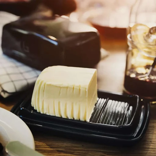 Emile Henry Black Butter Dish, 17x11cm Best