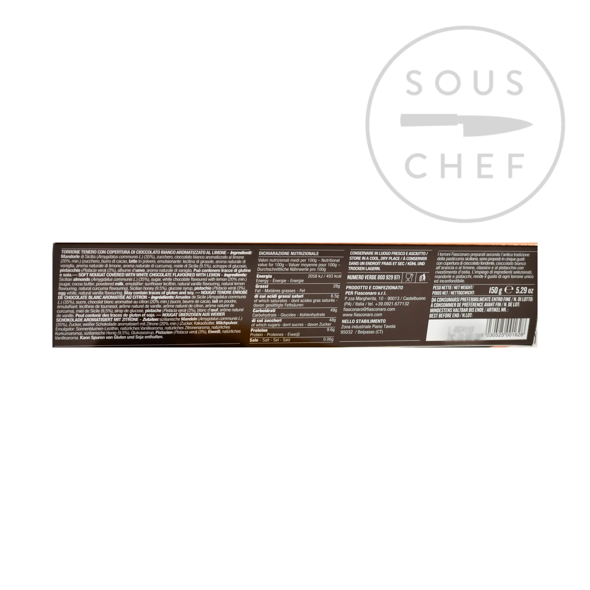 Fiasconaro Sicilian Lemon Torrone, 150g Hot