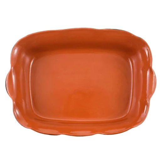 Puglia Handmade Glazed Terracotta Wavy Roasting Dish, 35cm Sale