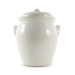 Sauerkraut Pots Handmade Stoneware Fermenting Crock in White 4.5 litre Best