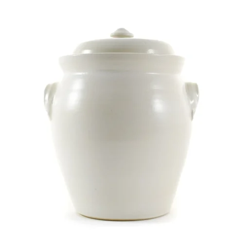 Sauerkraut Pots Handmade Stoneware Fermenting Crock in White 4.5 litre Best