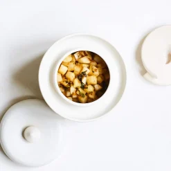 Sauerkraut Pots Handmade Stoneware Fermenting Crock in White 2 litre