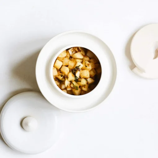 Sauerkraut Pots Handmade Stoneware Fermenting Crock in White 2 litre