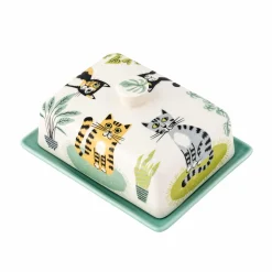 Hannah Turner Cat Butter Dish, 16x12.5cm Clearance