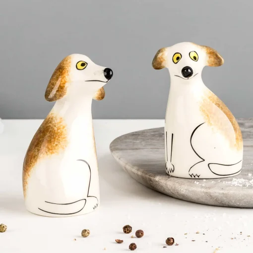 Hannah Turner Set of 2 Dog Salt & Pepper Shakers, 9.5cm Sale