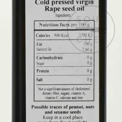 Huilerie Beaujolaise Organic Rapeseed Oil, Cold Pressed, 250ml New