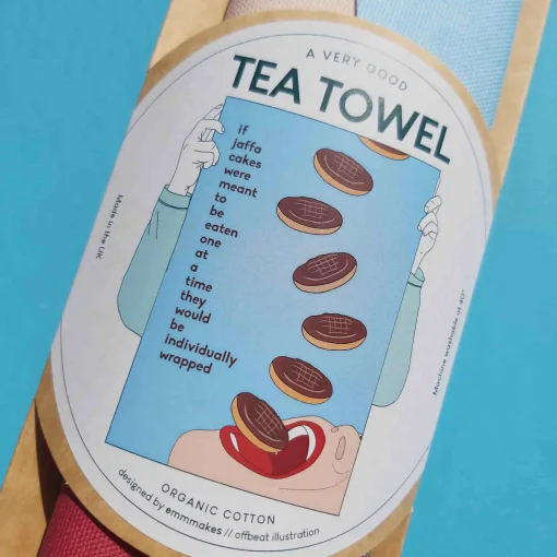 Emmmakes Jaffa Cakes Tea Towel