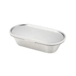 Aikata Japanese Grey Rim Stainless Steel Lunch Box, 21x11cm New