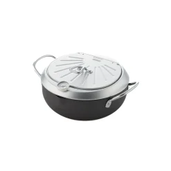 Gogi Japanese Tempura Frying Pot with Temperature Probe & Drip Rack