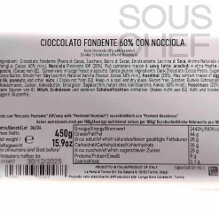 La Perla di Torino 60% Dark Chocolate Slab with Whole Roasted Hazelnuts, 450g Outlet