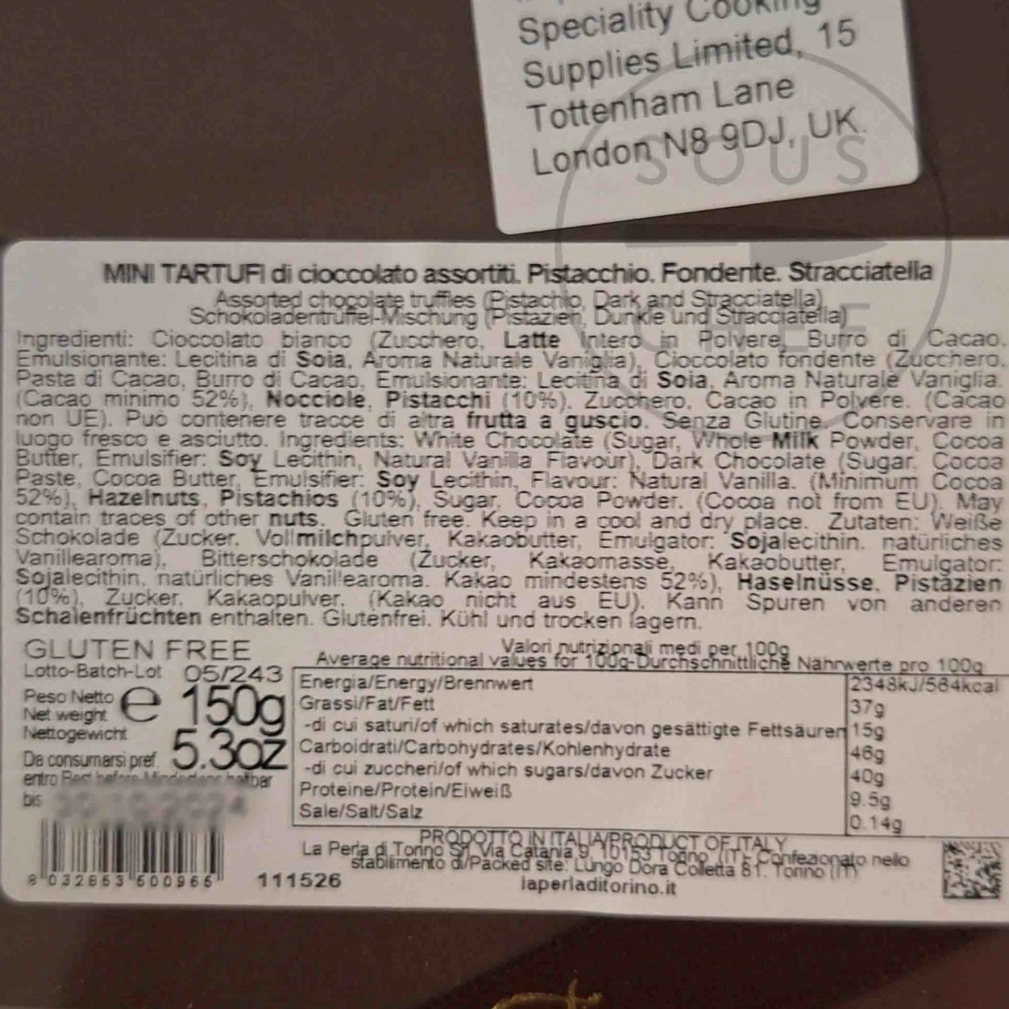 La Perla di Torino Truffle Selection, 150g