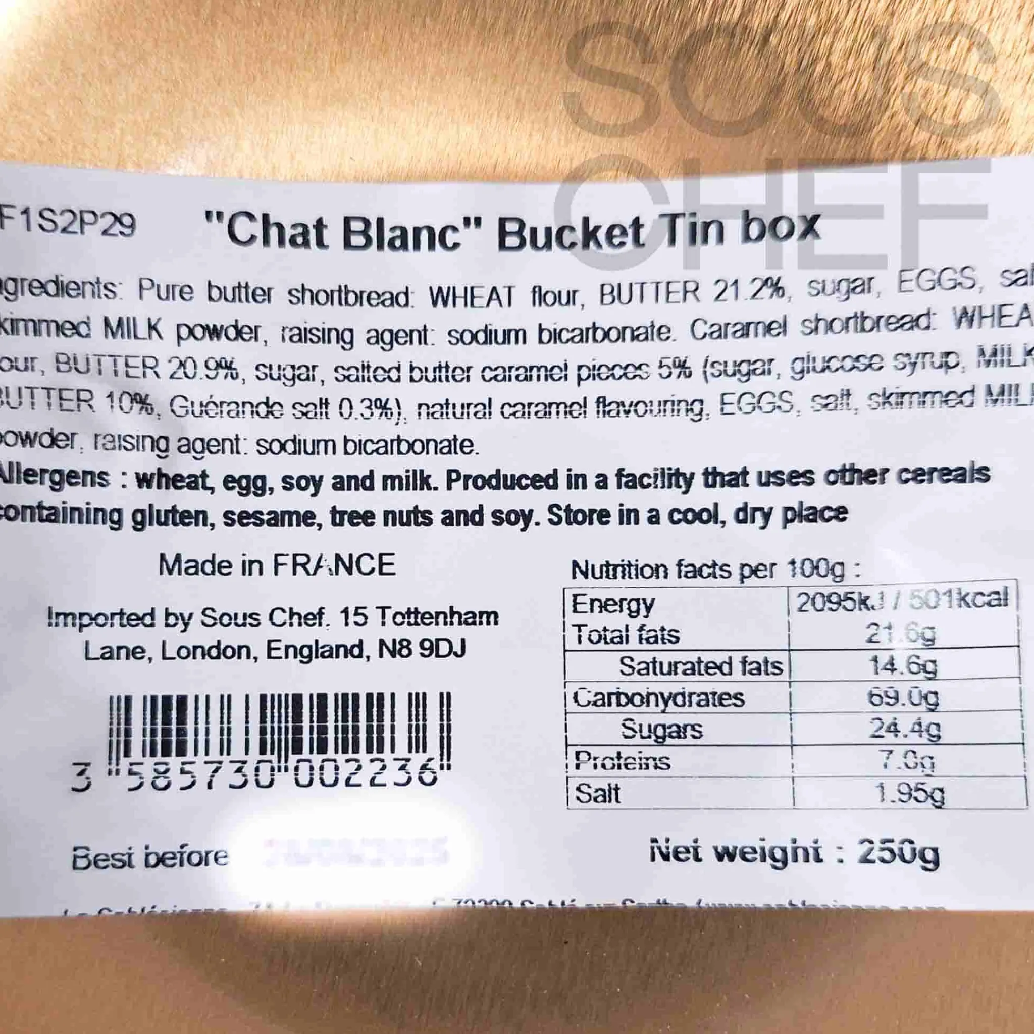 La Sablesienne French Sable Biscuits in Round Cat Tin, 250g Clearance