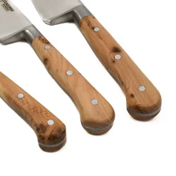 Laguiole en Aubrac Set of 3 Classic Knives in Oak Box, Juniper Best