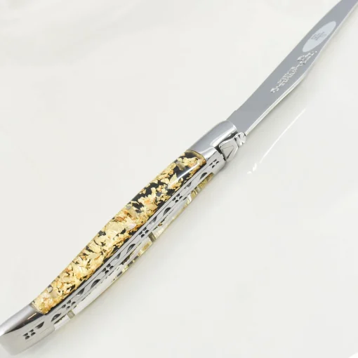 Laguiole en Aubrac Soft Cheese Knife, Gold Foil Best