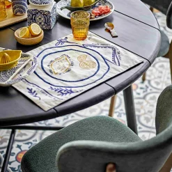 Bloomingville Lemon Embroidered Place Mat, 48cm Hot