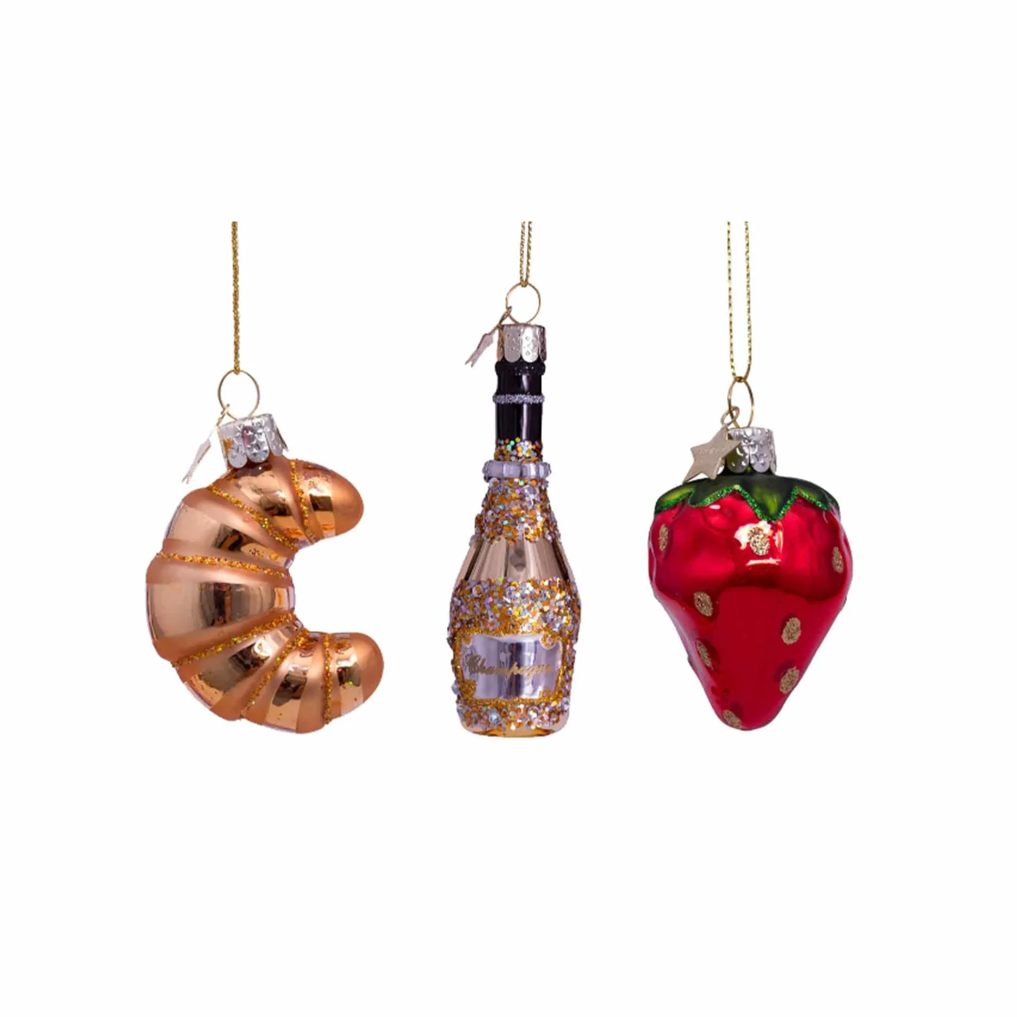 Vondels Luxury Breakfast Trio Bauble Tree Decorations Clearance
