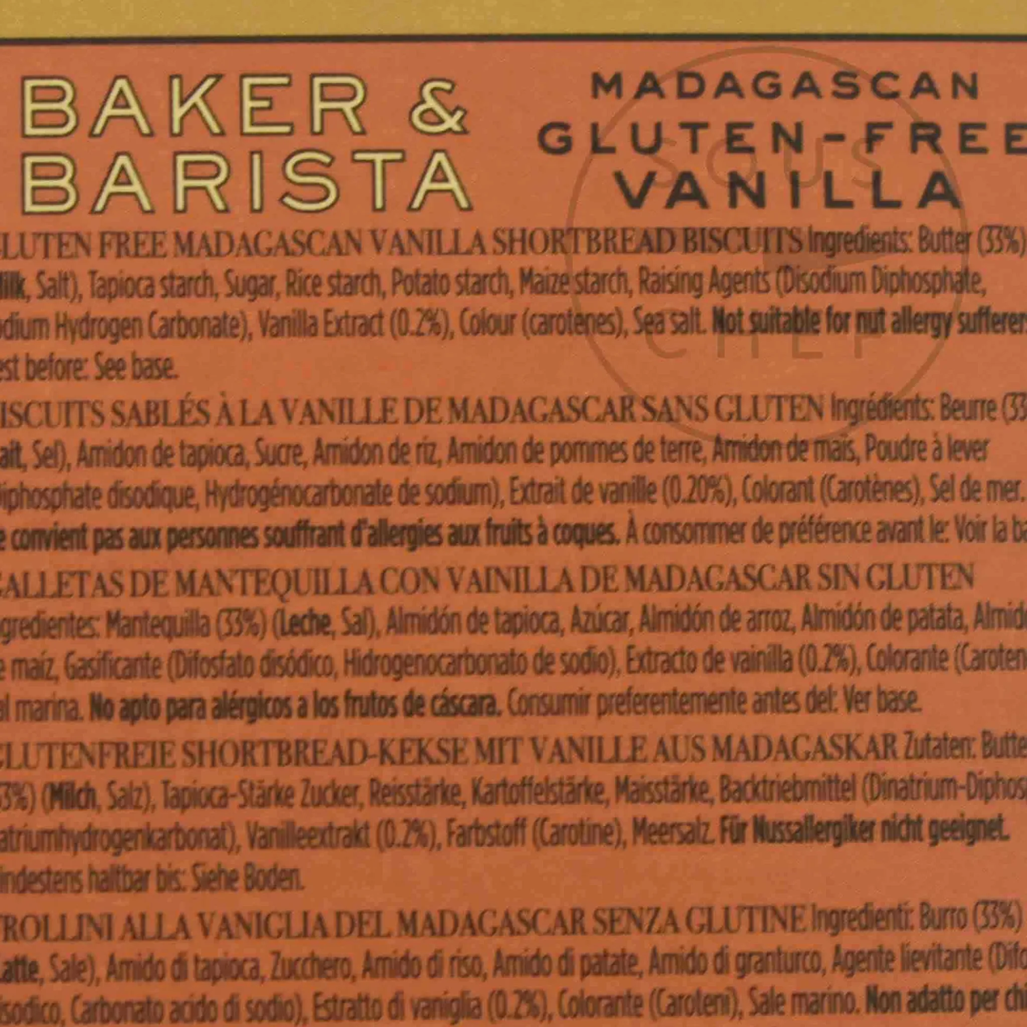 Baker & Barista Madagascan Gluten Free Vanilla Biscuits, 120g Discount