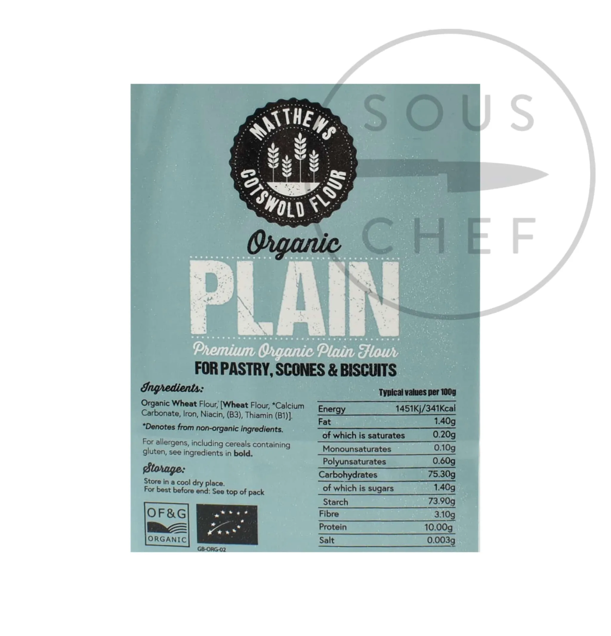 Matthews Cotswold Flour Matthews Cotswold Organic Plain Flour, 1.5kg Sale