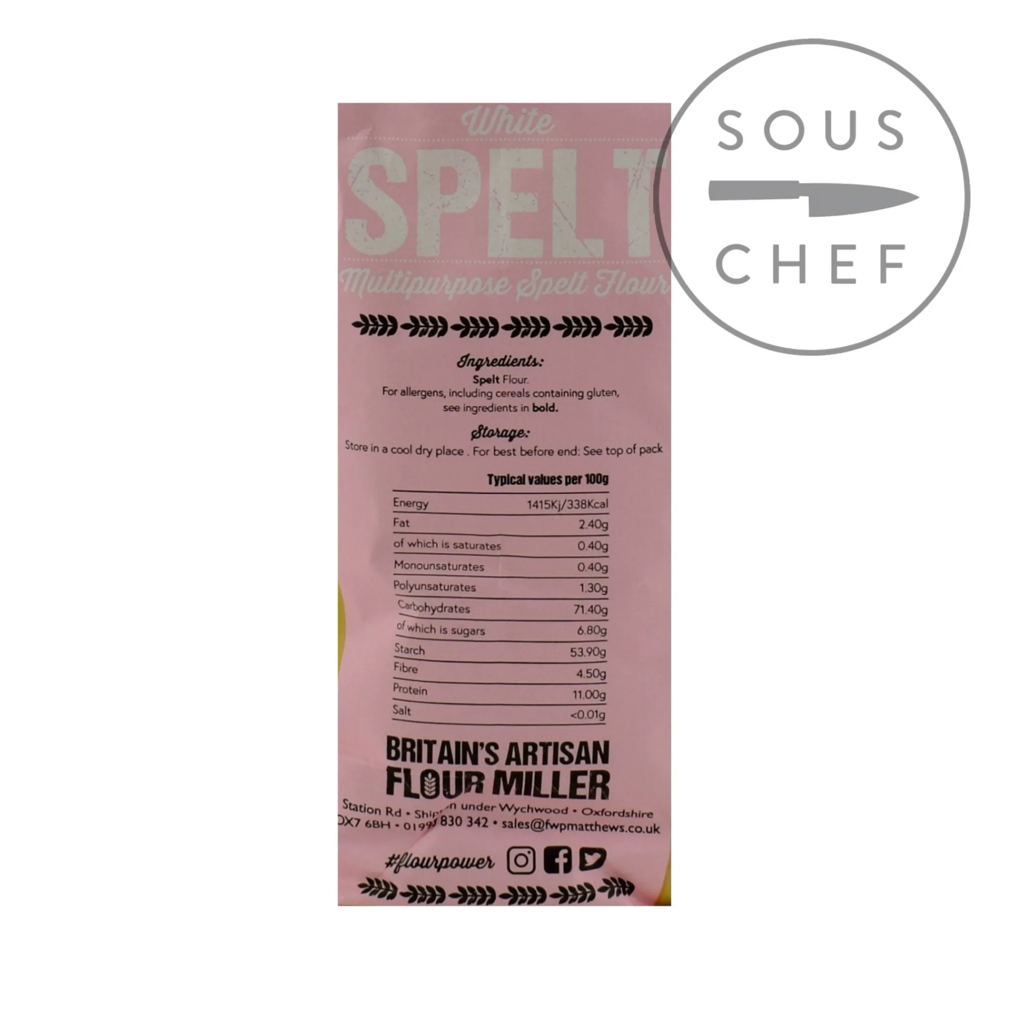 Matthews Cotswold Flour Matthews Cotswold Stoneground Light Spelt Flour, 1.5kg New