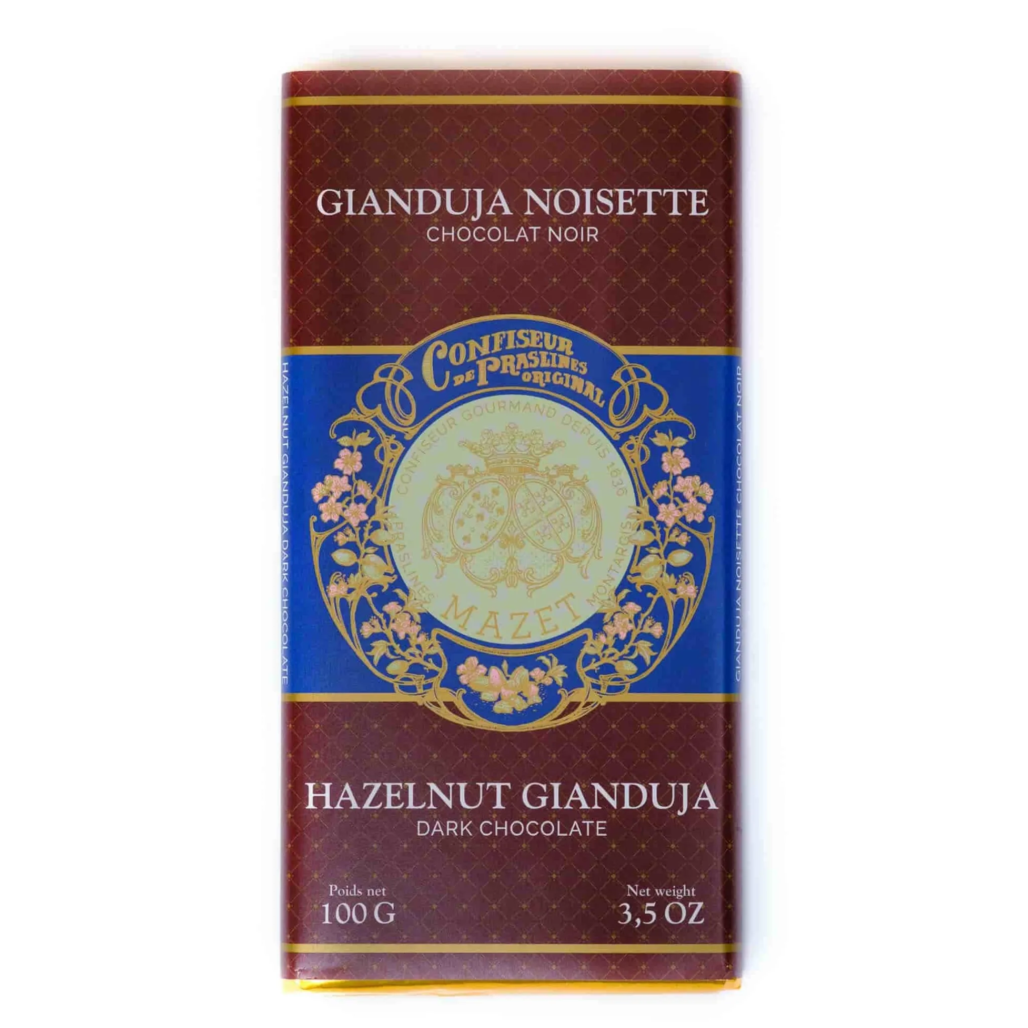 Mazet de Montargis Mazet Gianduja Dark Chocolate Bar, 100g Online