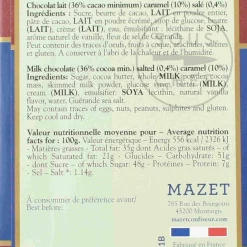 Mazet de Montargis Mazet Milk Salted Caramel Chocolate Bar, 100g Online