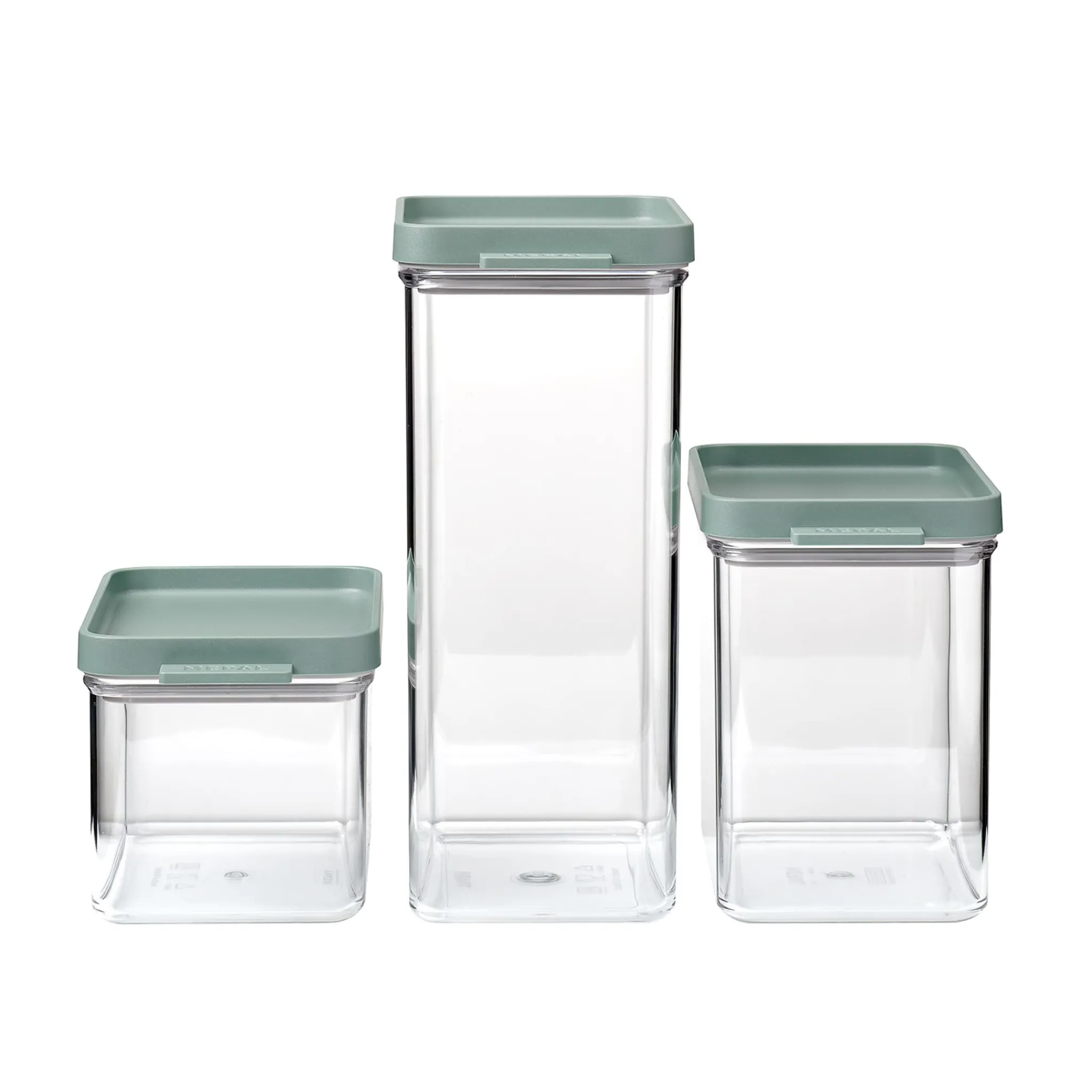 Mepal Omnia 3 Piece Set Food Storage Box, Nordic Sage Hot