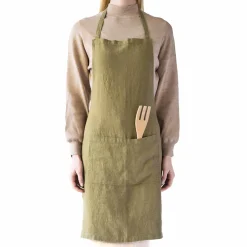 Linen Tales Olive Daily Linen Apron Sale