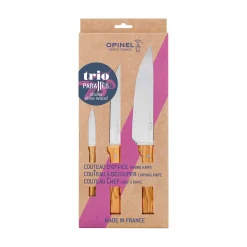 Opinel Parallele Olive Wood Knife Trio New