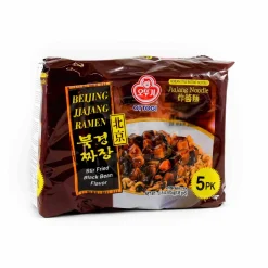 Ottogi Jjajang Black Bean Sauce Ramen Noodles, 5 x 135g Hot