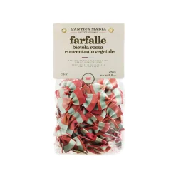 L'Antica Madia Pasta L'Antica Striped Farfalle with Beetroot, 250g Hot