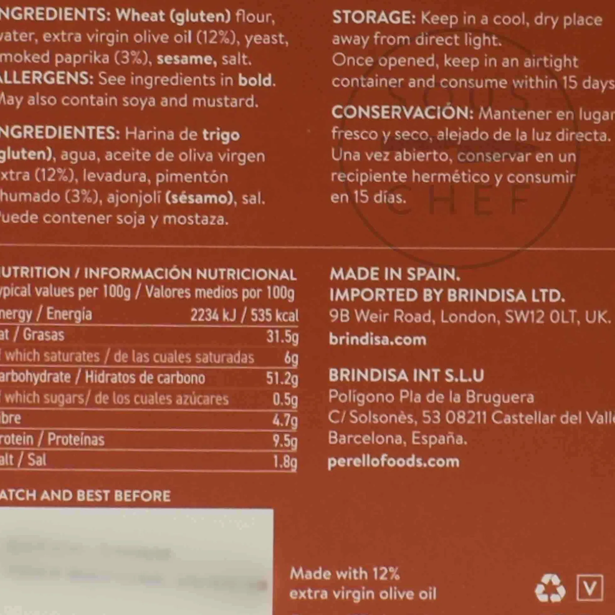 Perello Paprika Olive Oil Regana Crackers, 150g Hot