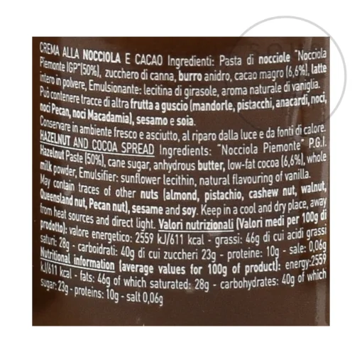 Pariani Piemonte Hazelnut Gianduja Spread, 200g Clearance