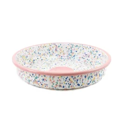Kapka Pink Dot Enamel Round Roasting & Serving Dish, 28cm Clearance
